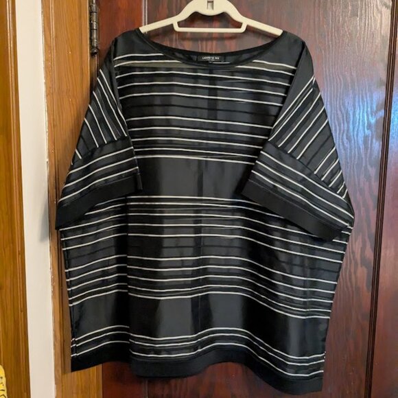 NWOT! Women's Plus Size Lafayette 148 Sheer Striped Top - Picture 1 of 12